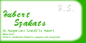 hubert szakats business card